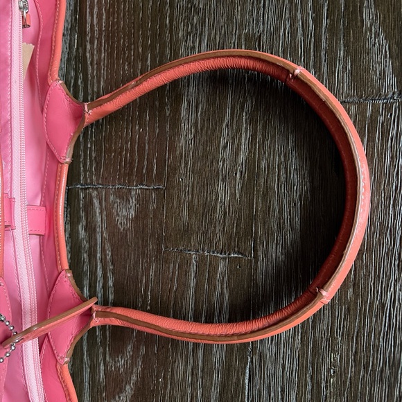 Coach Bleecker Signature Floral Appliqué Tote with Pink petal hues on canvas - Picture 8 of 9